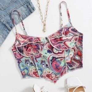 Shein Marble Corset Bustier Top